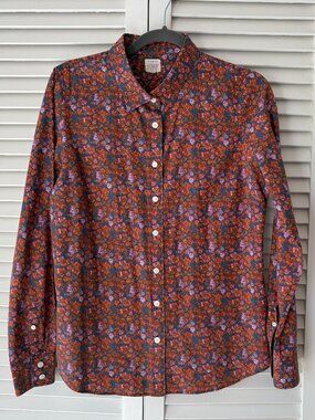 J. Crew Factory women's The Perfect Shirt Liberty floral buttondown medium red